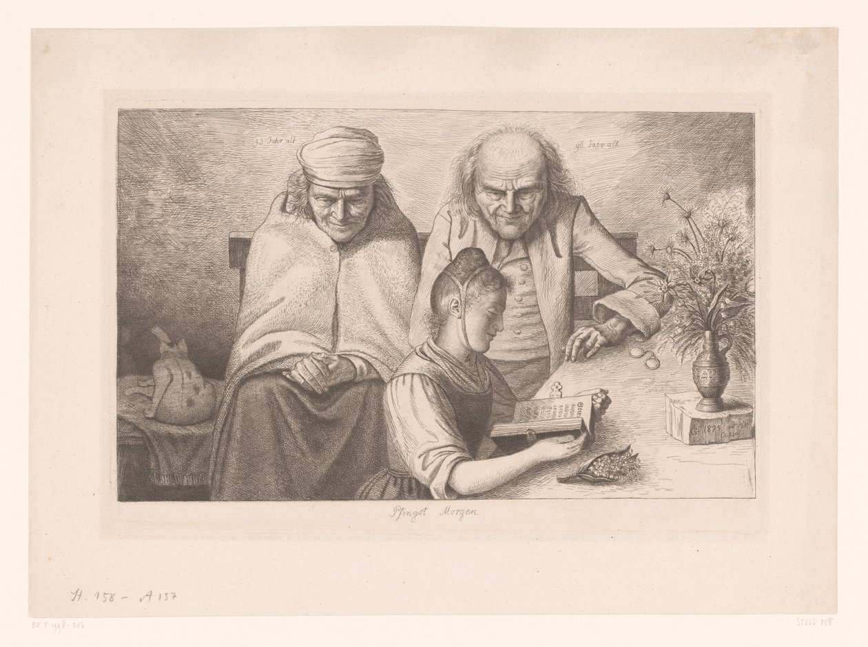 pembe sabah Pentekost sabahı (nesne üzerindeki başlık) by Ludwig Emil Grimm