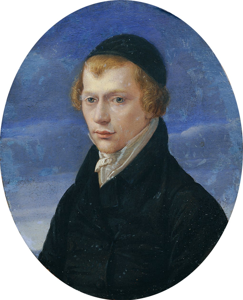 Bez şapkalı kızıl saçlı bir beyefendinin yarım boy portresi by Ludwig Ferdinand Schnorr von Carolsfeld