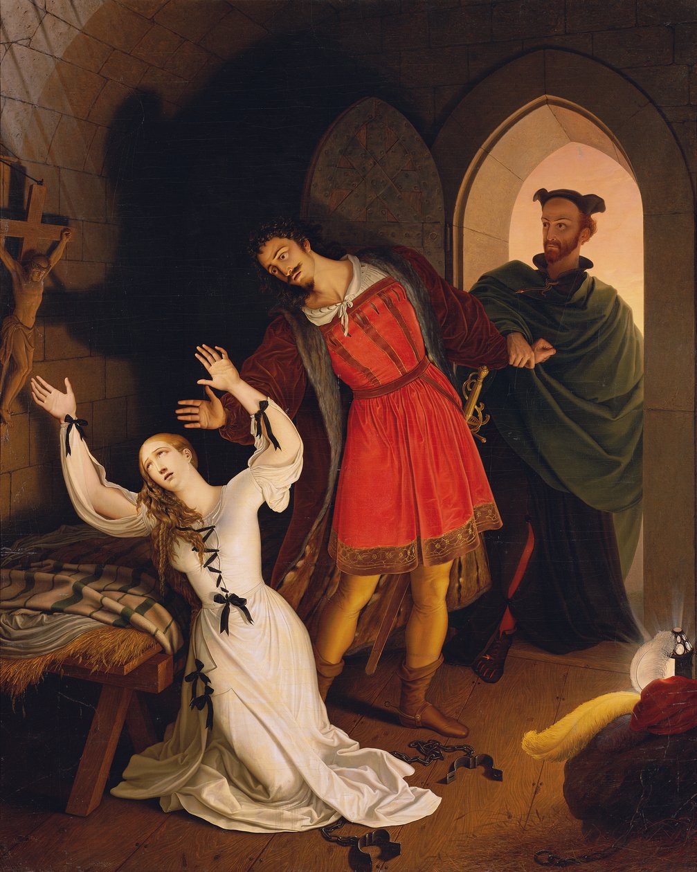 Faust ve Gretchen zindanda by Ludwig Ferdinand Schnorr von Carolsfeld