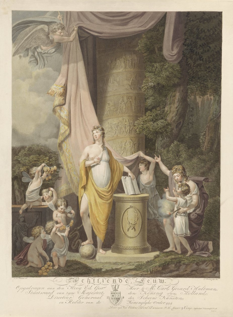 Geçen on sekizinci yüzyılın alegorisi On sekizinci yüzyılın (nesne üzerindeki başlık) by Ludwig Gottlieb Portman