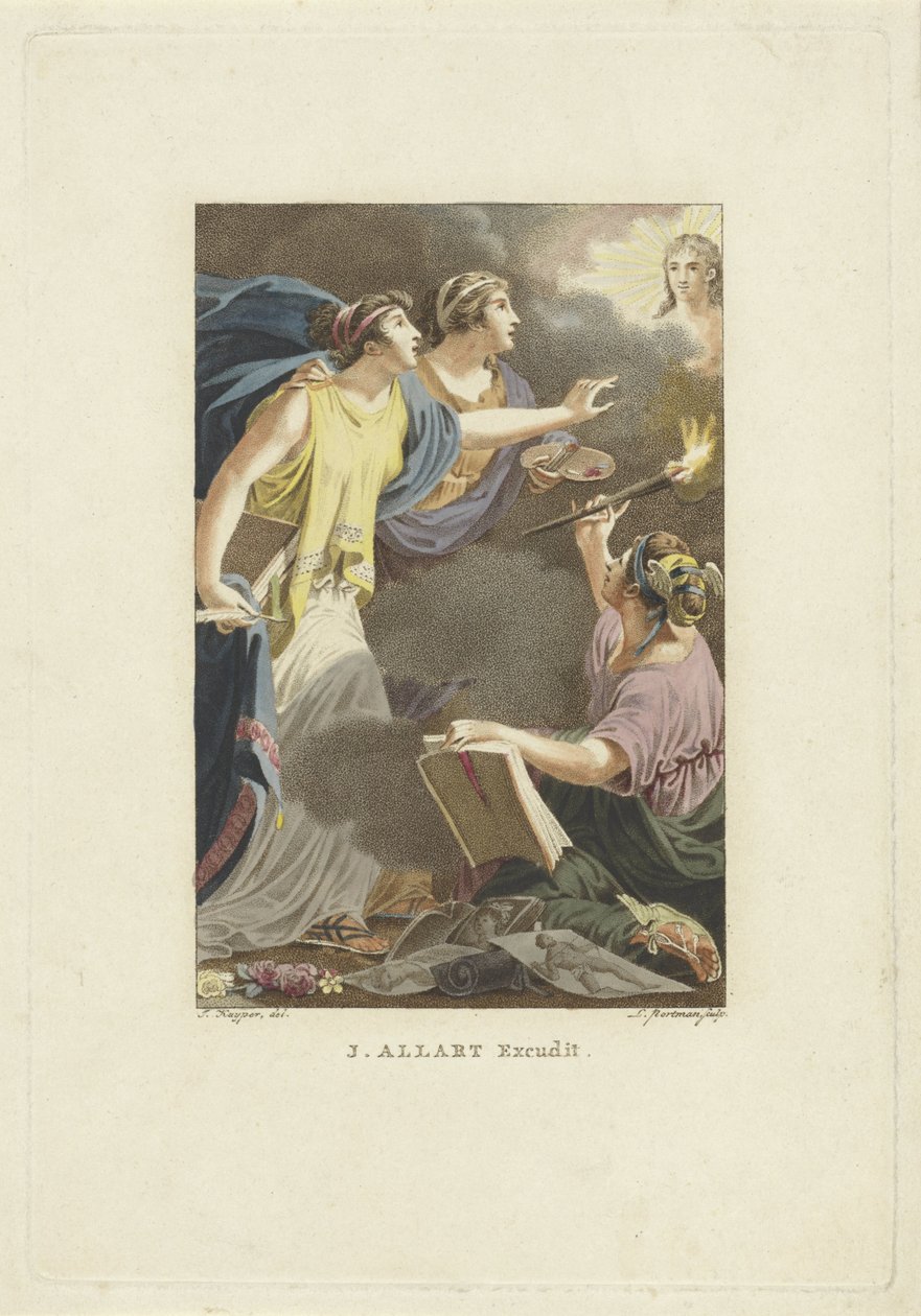 Çizim, Yazı ve Boyama ile alegorik temsil Başlık sayfası: M. Stuart, Bilinen dünya üzerinde göründüğü şekliyle Adam, 1802 by Ludwig Gottlieb Portman