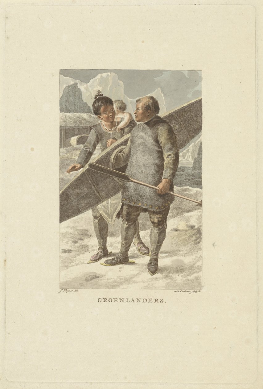 Grönland sakinleri Grönlandlılar (nesne üzerindeki başlık) by Ludwig Gottlieb Portman