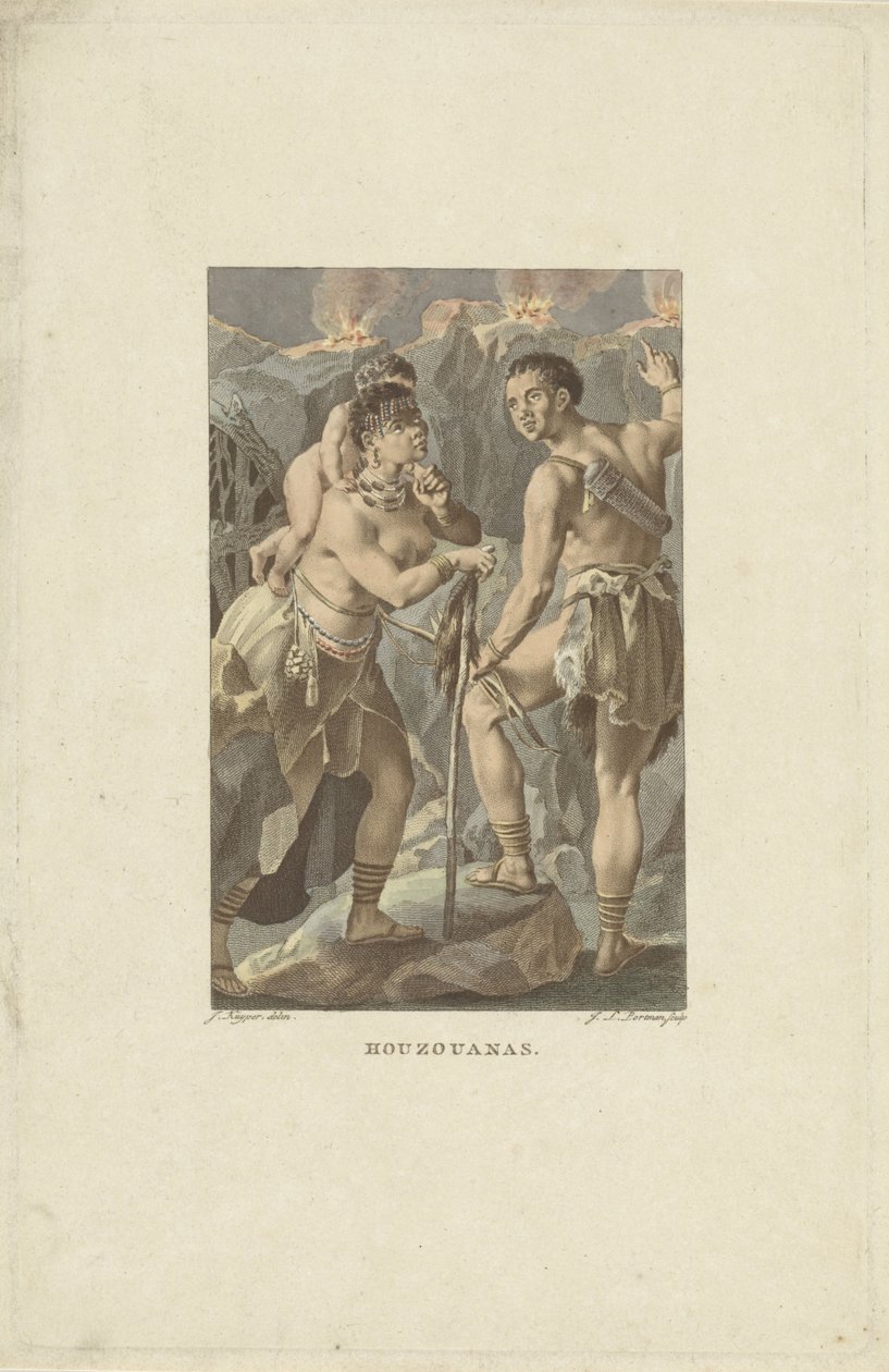 Güney Afrika sakinleri (Houzouana) Houzouanas (nesne üzerindeki başlık) by Ludwig Gottlieb Portman