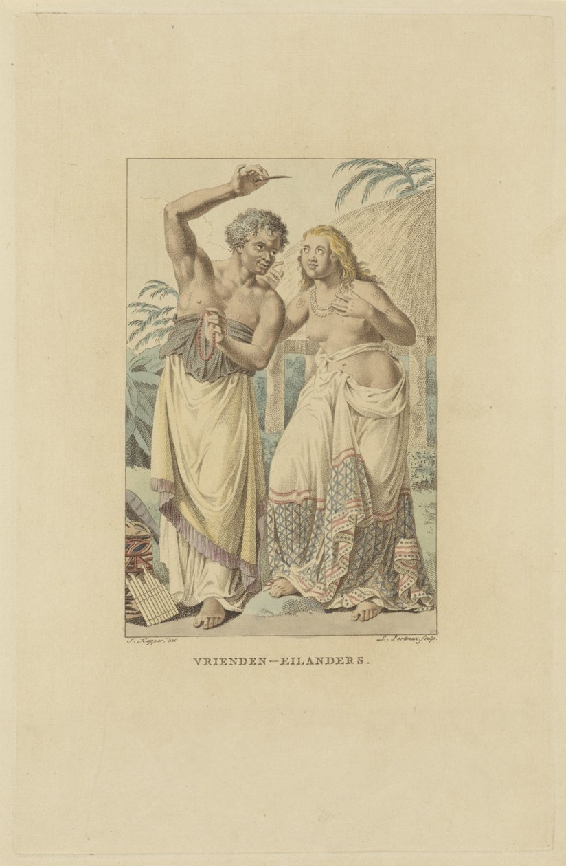 Dost Adaları sakinleri (Tonga Takımadaları) Dost-Adaları (nesne üzerindeki başlık) by Ludwig Gottlieb Portman