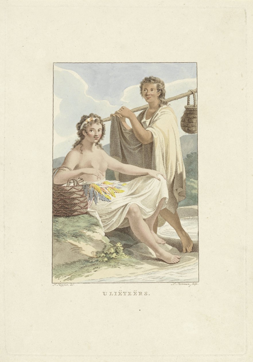 Ulietea adasının sakinleri (Raiatea) Ulieteans (nesne üzerindeki başlık) by Ludwig Gottlieb Portman