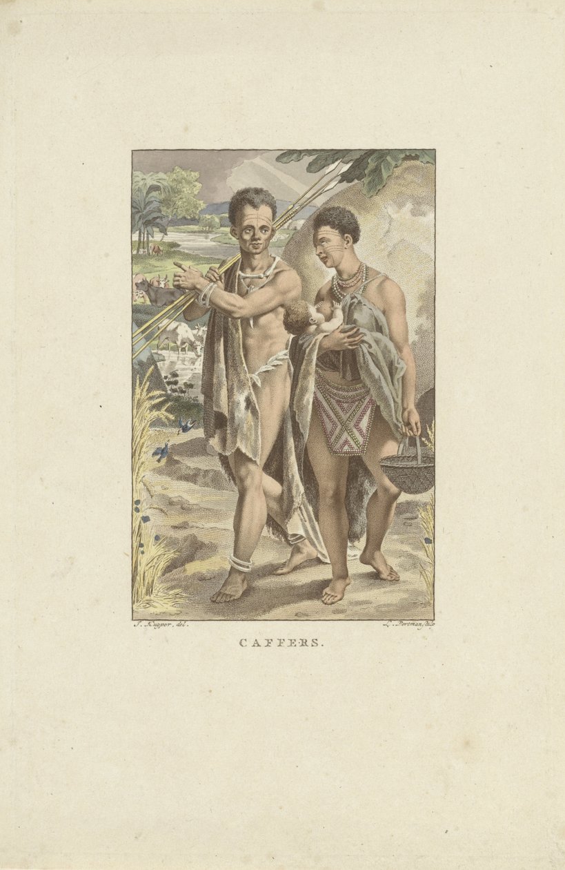 Güney Afrika sakinleri Caffers (nesne üzerindeki başlık) by Ludwig Gottlieb Portman