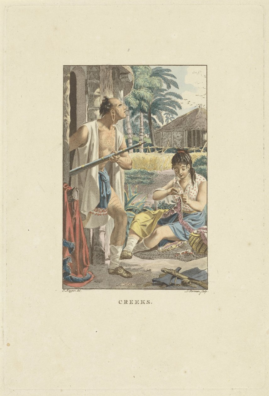 Alandaki kulübelerinde çift Dereler (nesne üzerindeki başlık) by Ludwig Gottlieb Portman