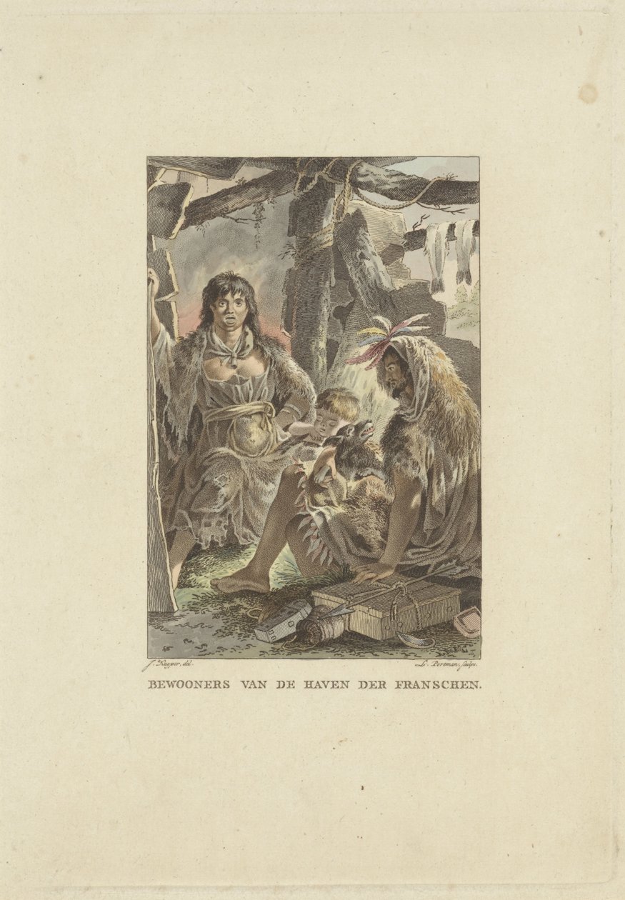 Kabinlerindeki aileler Fransız limanının sakinleri (nesne üzerindeki başlık) by Ludwig Gottlieb Portman