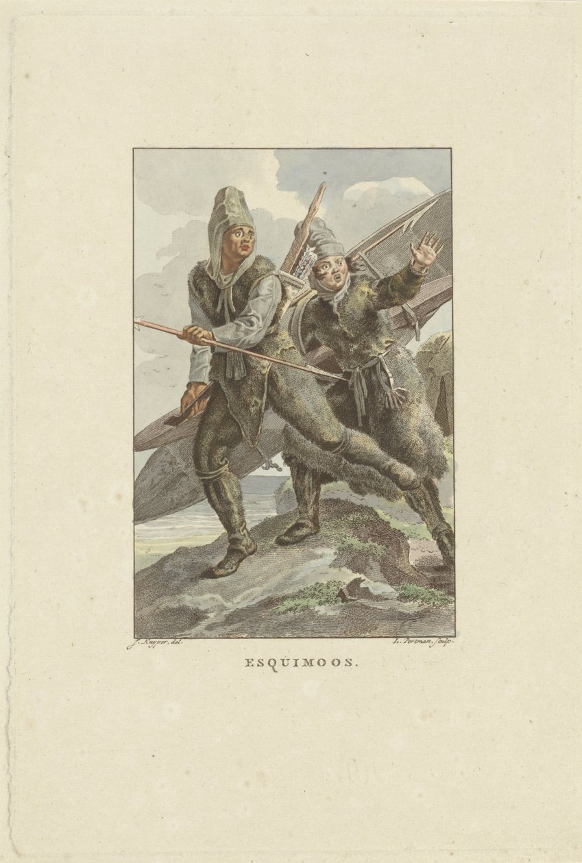Kaçan Eskimolar Esquimoos (nesne üzerindeki başlık) by Ludwig Gottlieb Portman