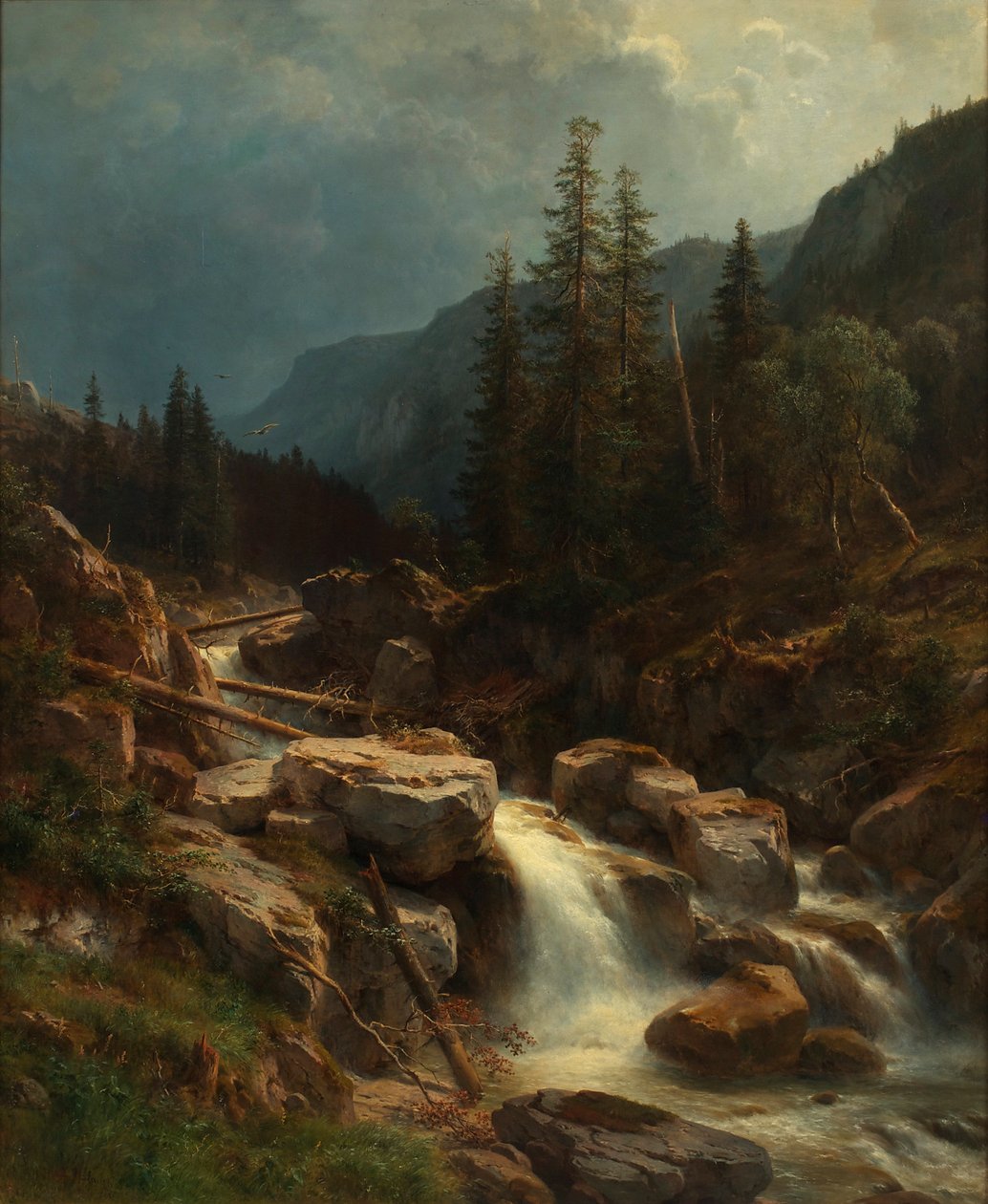 Yükselen fırtınada dağlar by Ludwig Halauska
