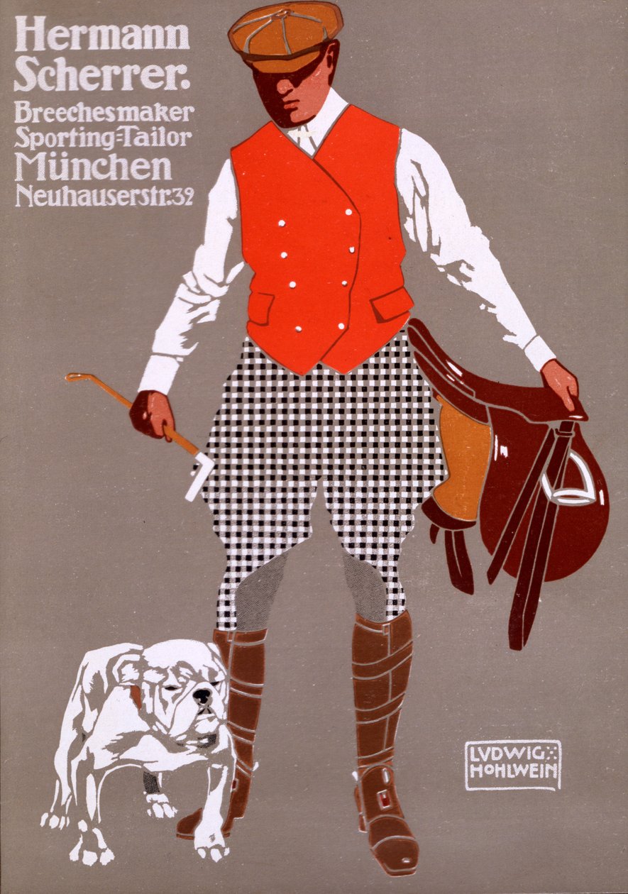 Spor Terzisi 'Hermann Scherrer' reklamı by Ludwig Hohlwein