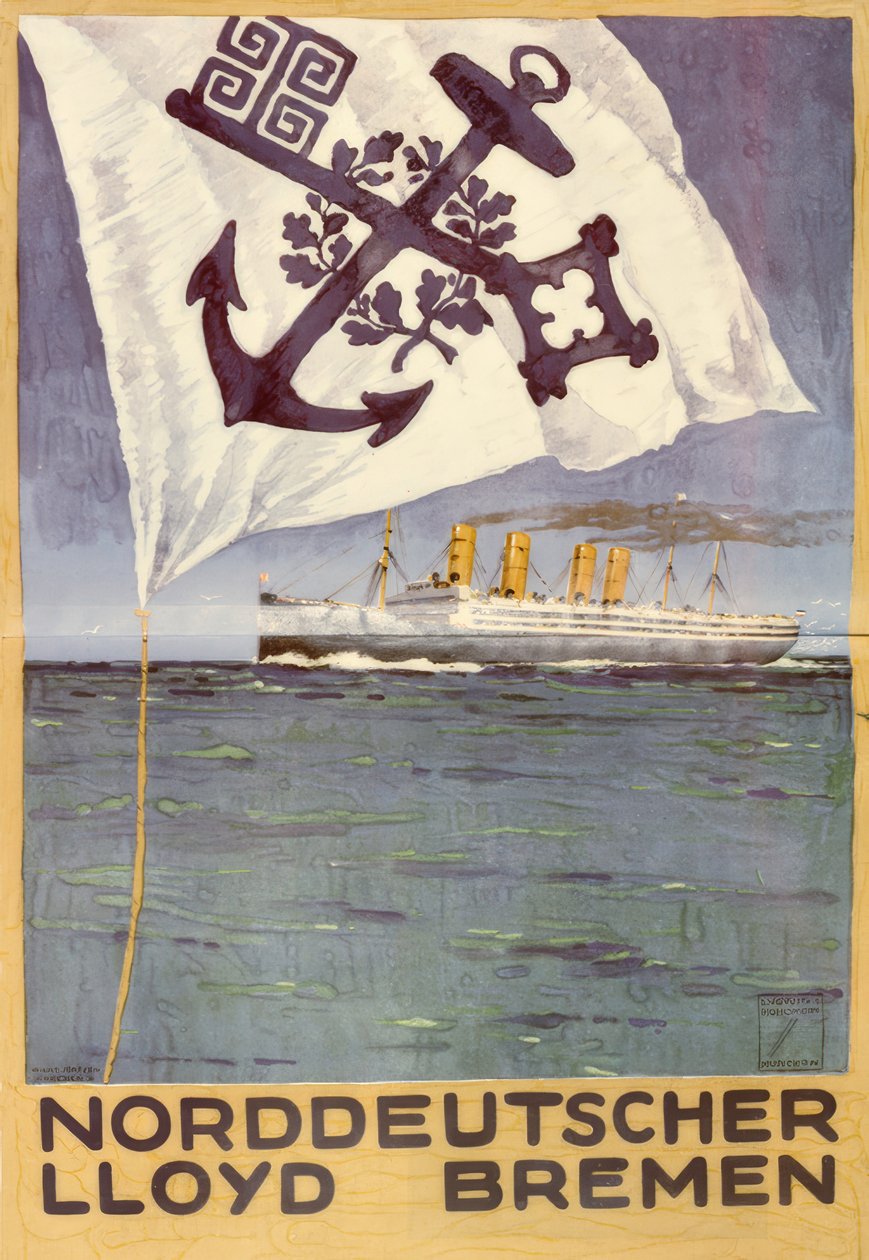 Norddeutscher LLoyd Bremen by Ludwig Hohlwein