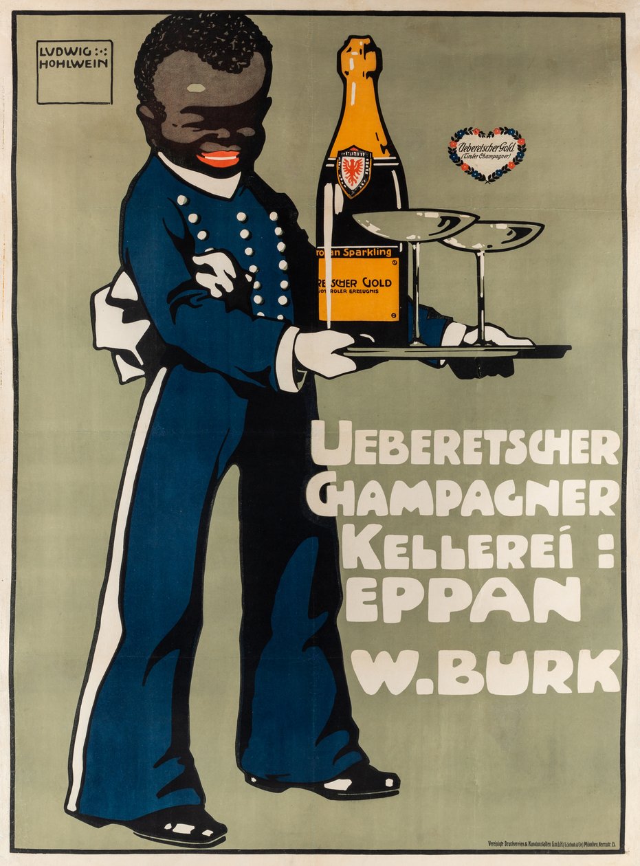 Ueberetscher Şampanya Şaraphanesi, c. 1909. by Ludwig Hohlwein