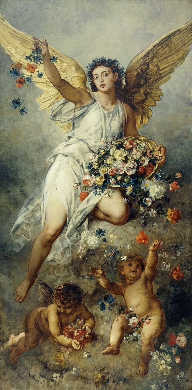 Putti-Barış ile Flora, by Ludwig Knaus