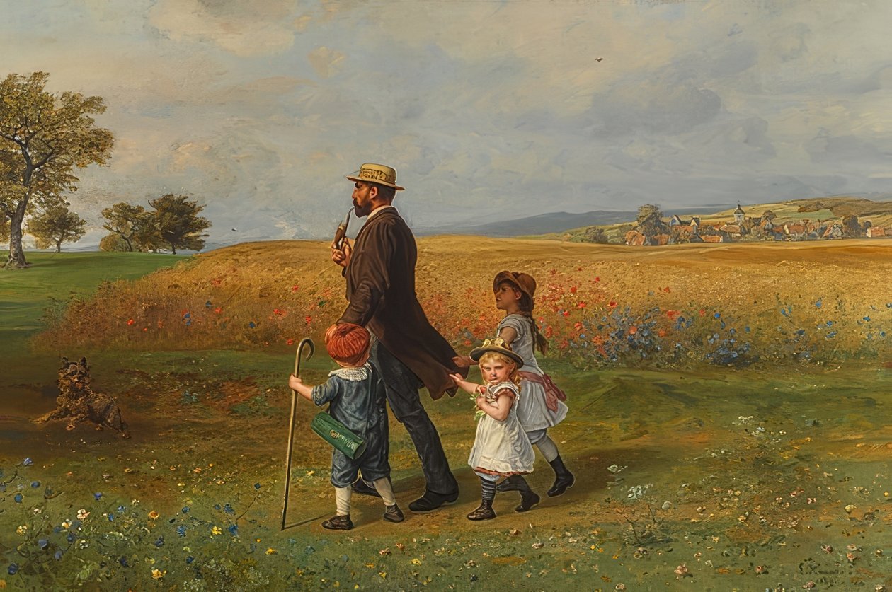 Pazar yürüyüşü. 1889 by Ludwig Knaus