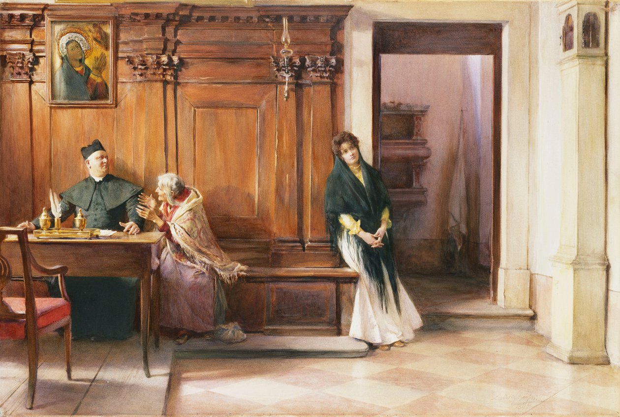 Bir Büro Müdahalesi, 1897 by Ludwig Passini