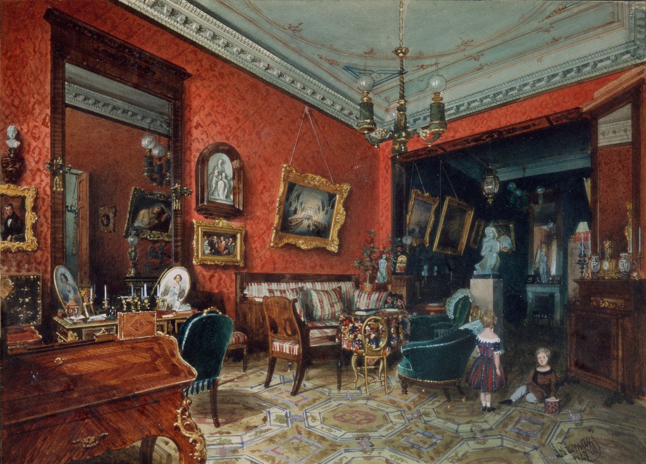 Bir oturma odası, 1840