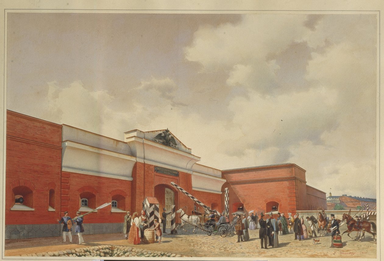 Kronstadt Deniz Kalesi Saint Petersburg Kapıları, 1850 by Ludwig Premazzi