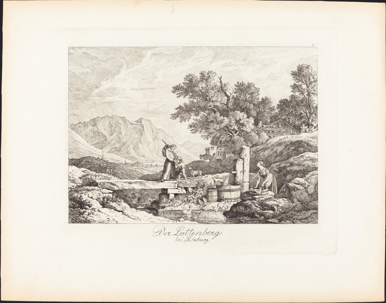 Salzburg yakınlarındaki Lattenberg by Ludwig Richter