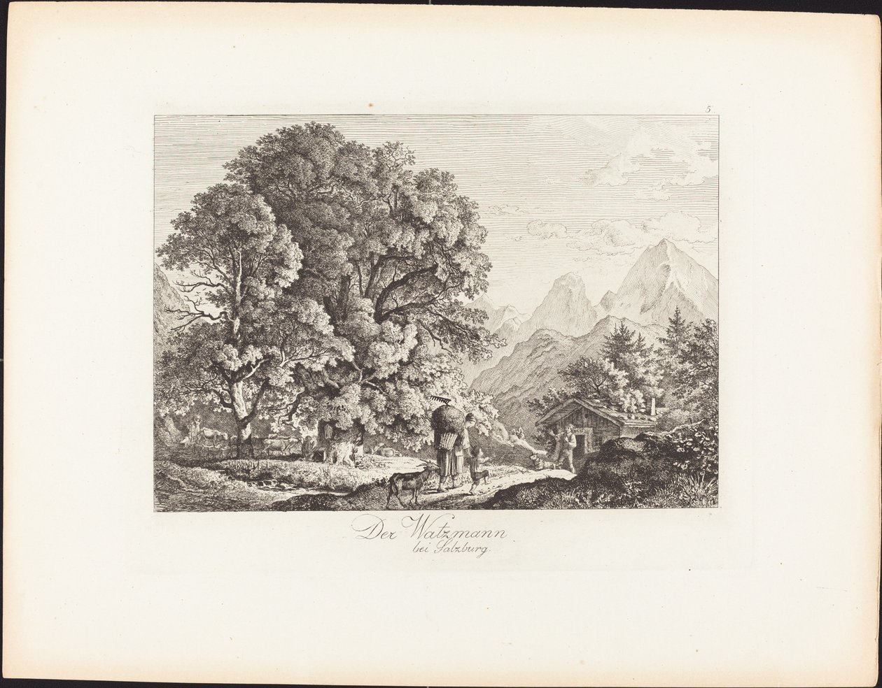 Salzburg yakınlarındaki Watzmann by Ludwig Richter