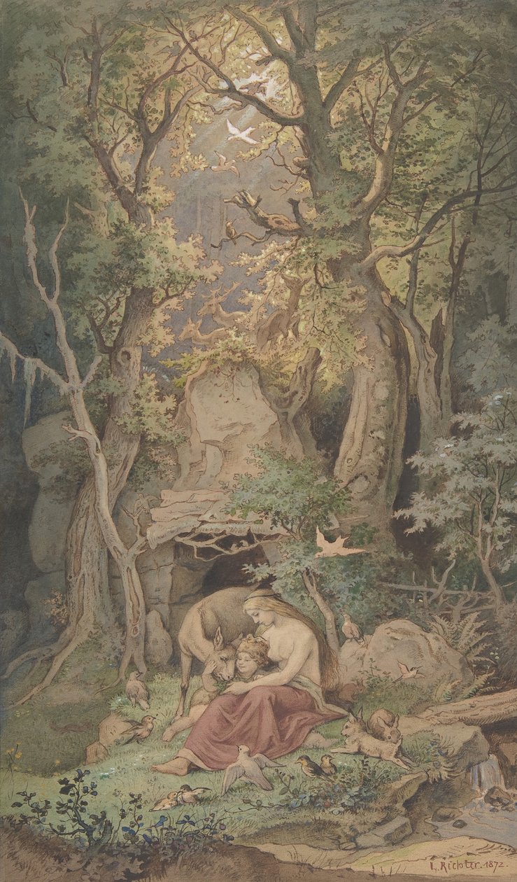 Genoveva, 1820-84. by Ludwig Richter