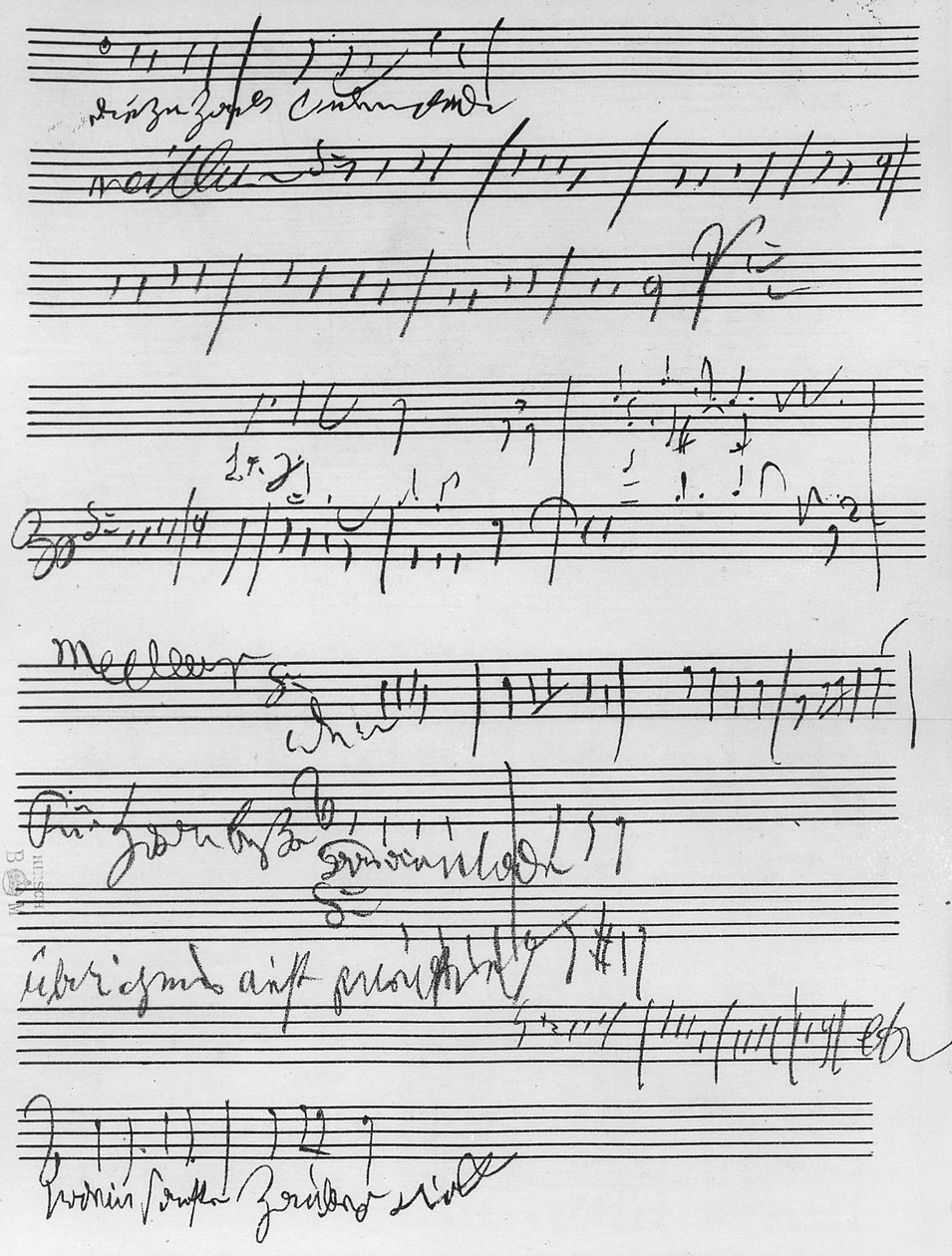 El yazısı müzik notası (kağıt üzerine mürekkep) by Ludwig van Beethoven