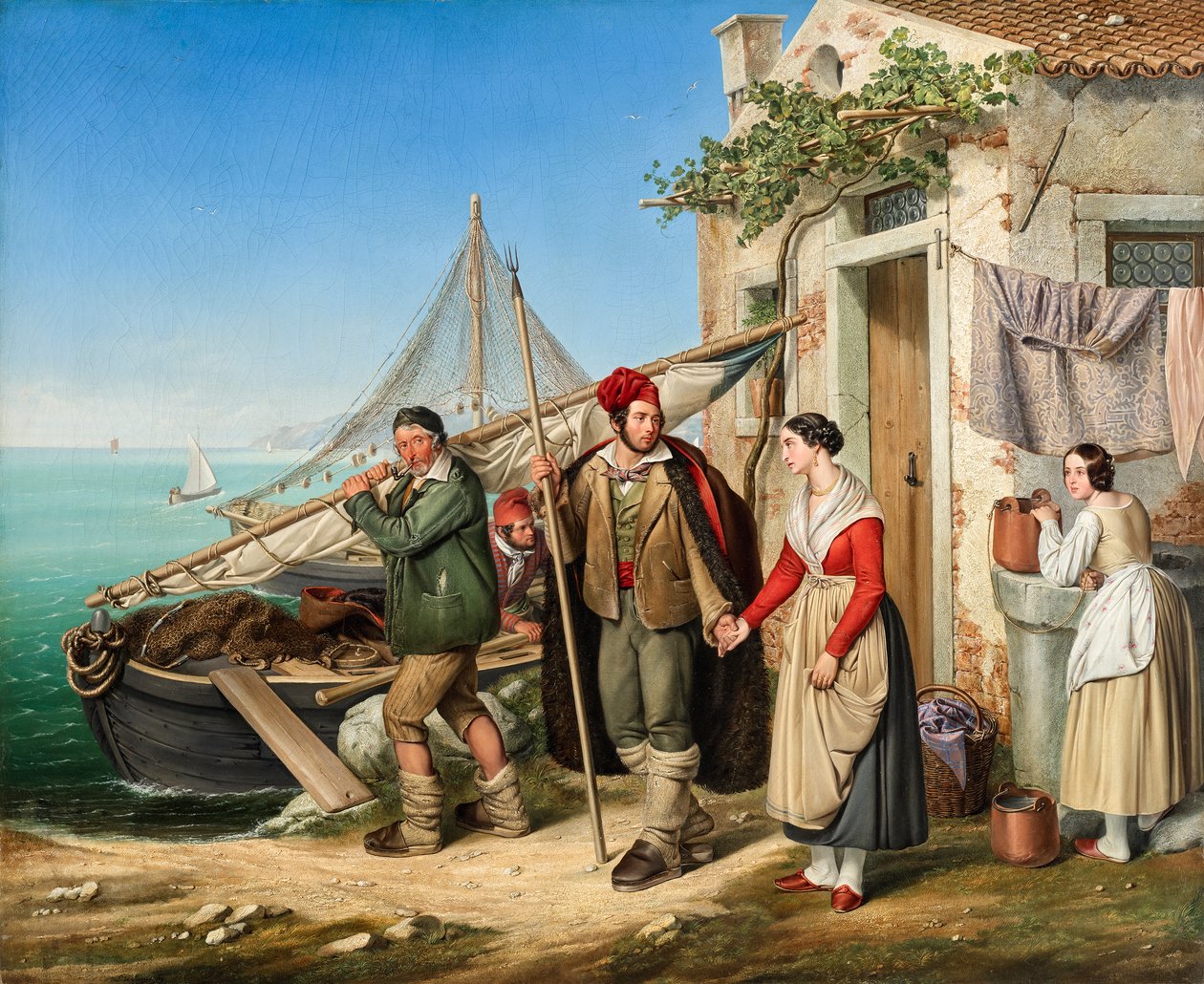 Venedikli bir balıkçı ailesi by Ludwig von Beniczky