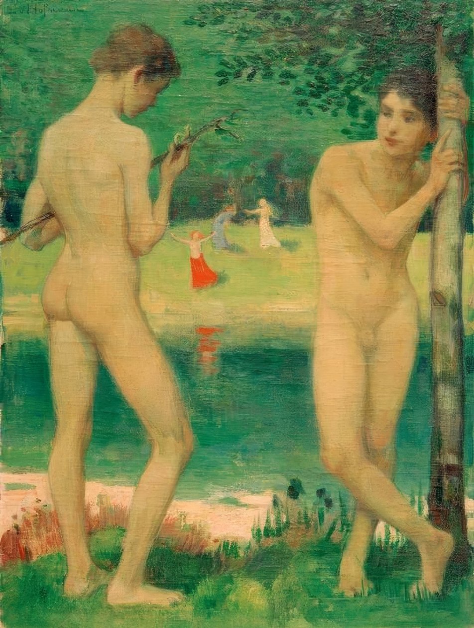 iki genç by Ludwig von Hofmann