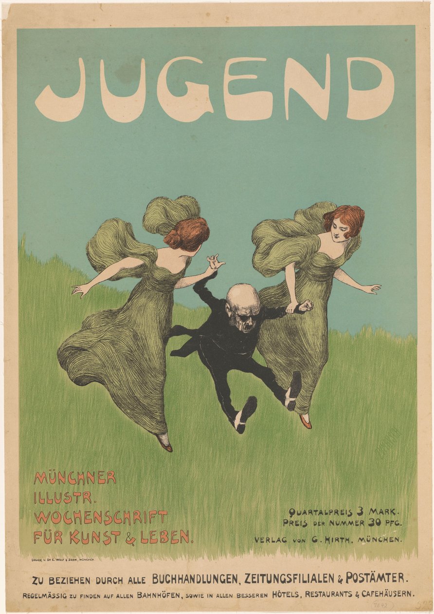 Jugend dergisinin afişi by Ludwig von Zumbusch