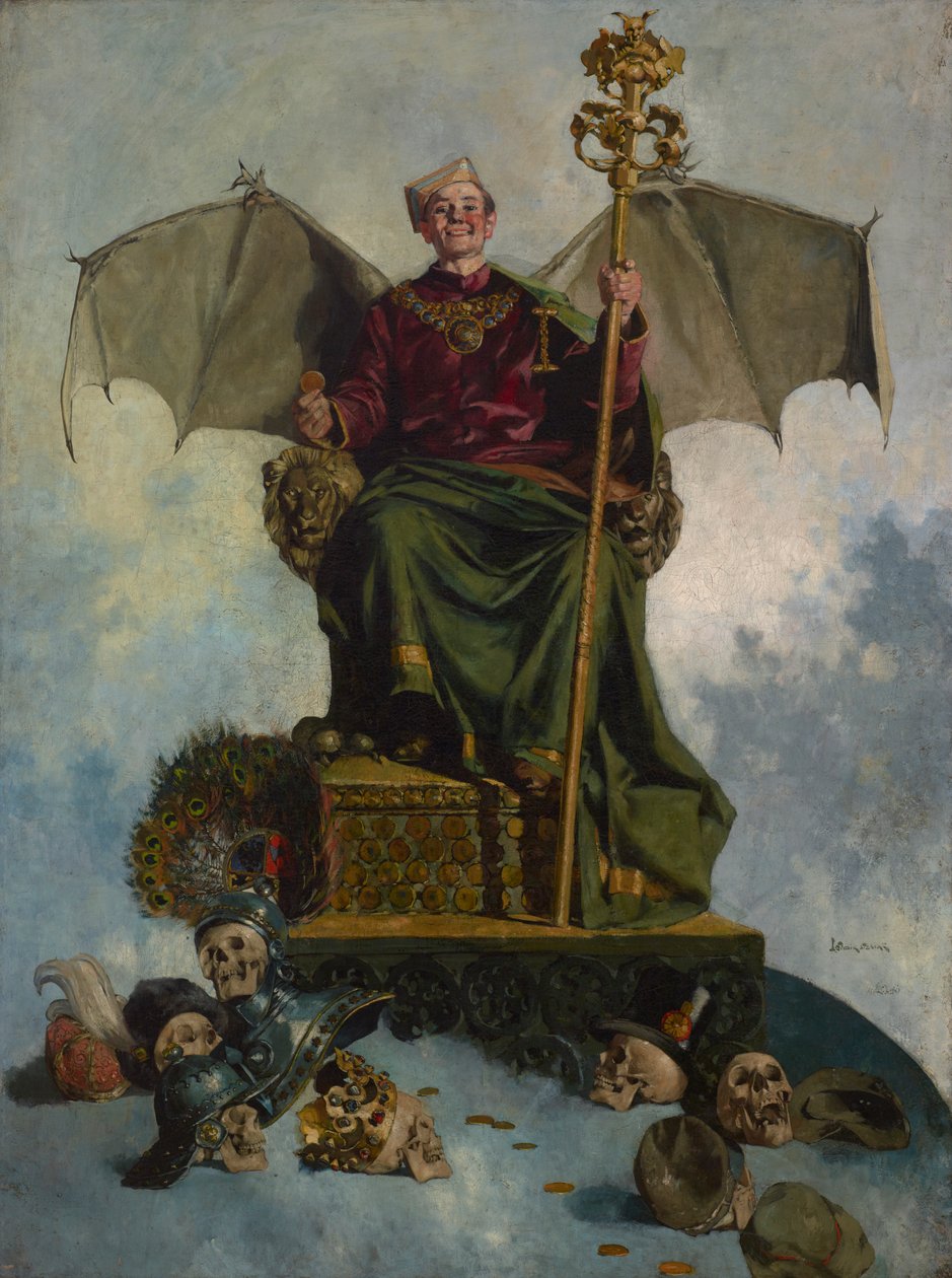 Şeytan Alegorisi (Dünyanın Efendisi), c.1900 (tuval üzerine yağlı boya) by Ludwik Stasiak