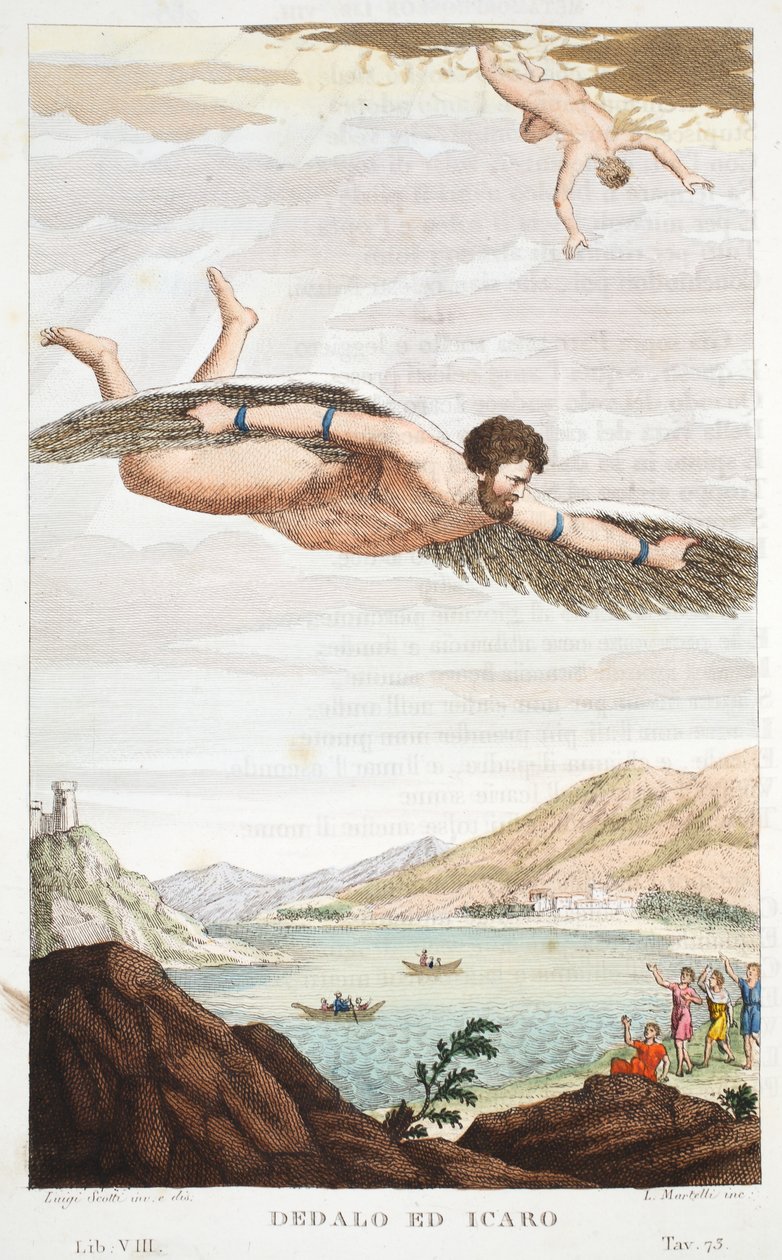 Daedalus ve Icarus veya Dedalo ed Icaro, Kitap VIII, Ovid