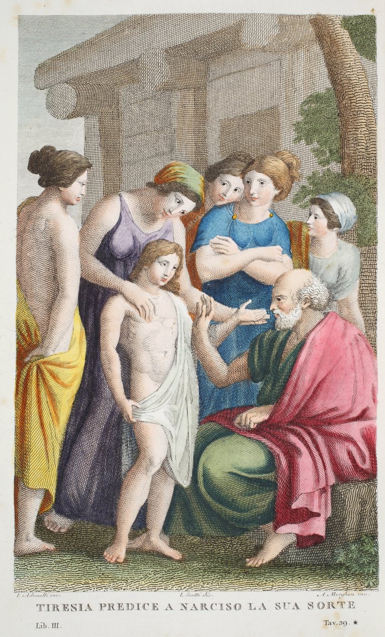 Tiresias Kehanetleri veya Tirrenia, bir Narciso la sua sorte, Kitap III, Ovid