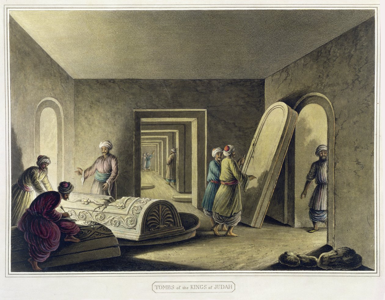 Yahuda Krallarının Mezarları, Kudüs, pub. William Watts tarafından, 1805 by Luigi Mayer