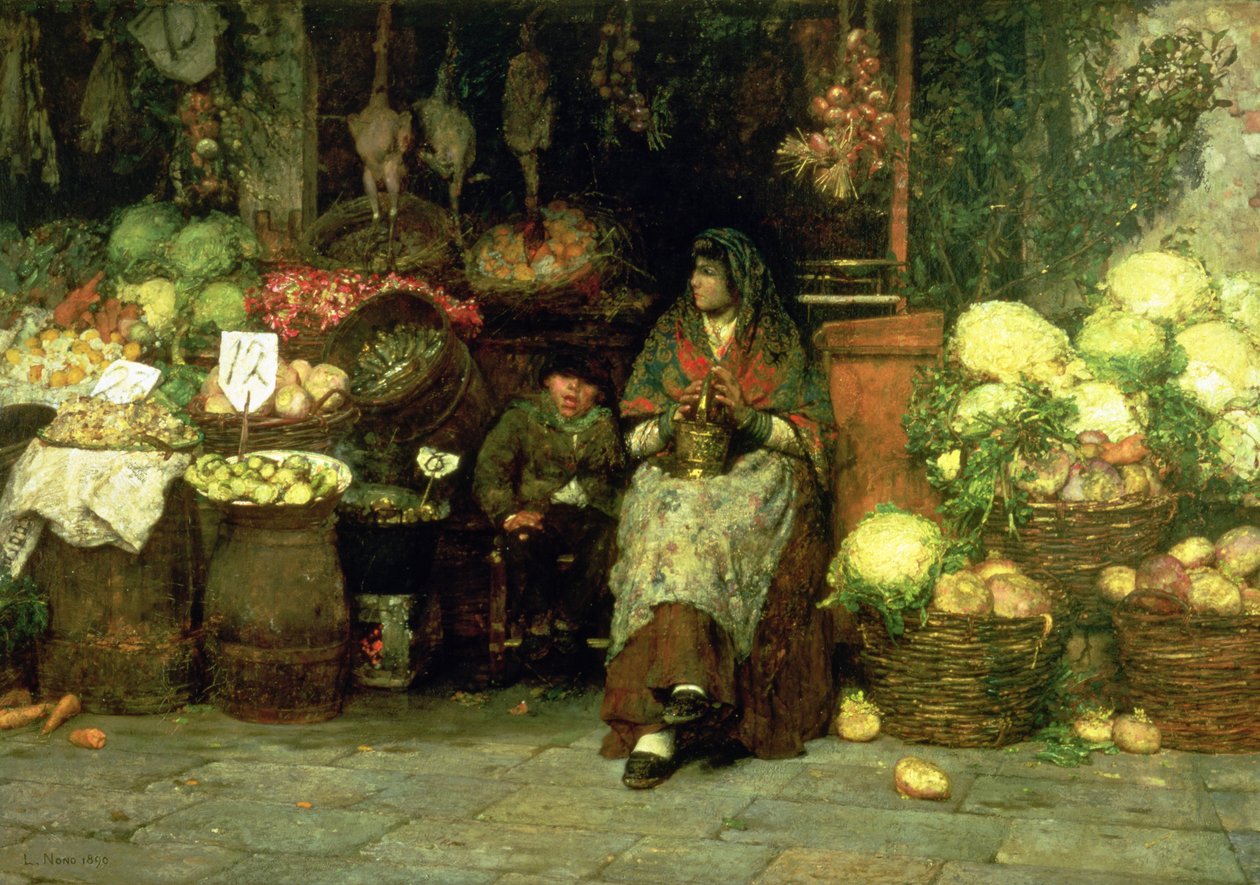 Sebze Satıcısı, 1890 by Luigi Nono