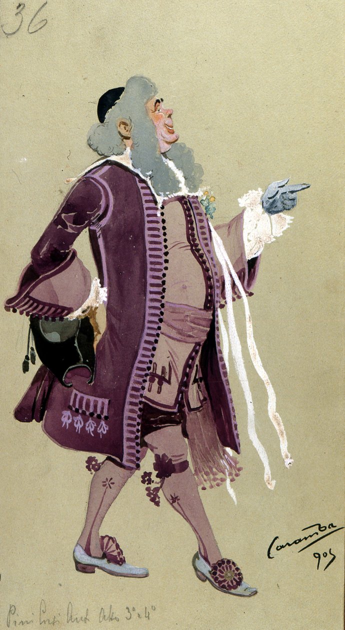 Igishushanyo mbonera cya Cherubino, kuva Mubukwe bwa Figaro na Wolfgang Amadeus Mozart, 1905 by Luigi Sapelli Caramba