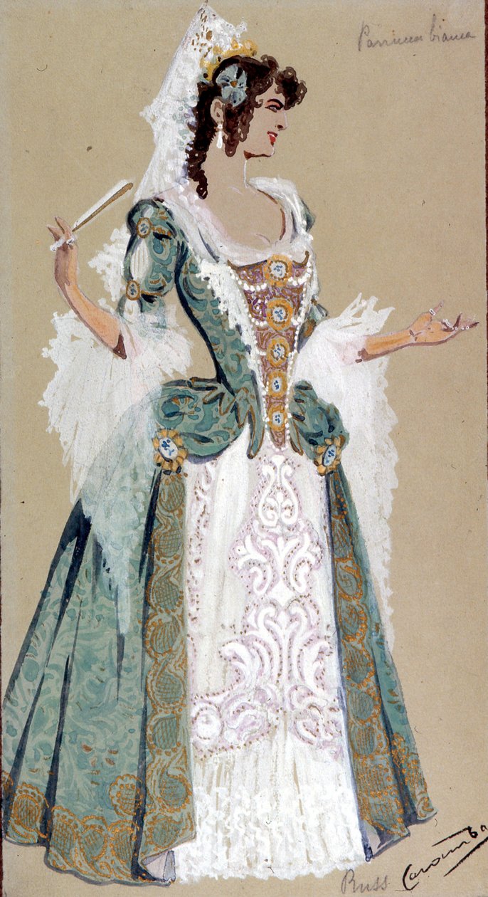 Costume design for the Countess Almaviva, from The Marriage of Figaro, 1905  by Luigi Sapelli Caramba