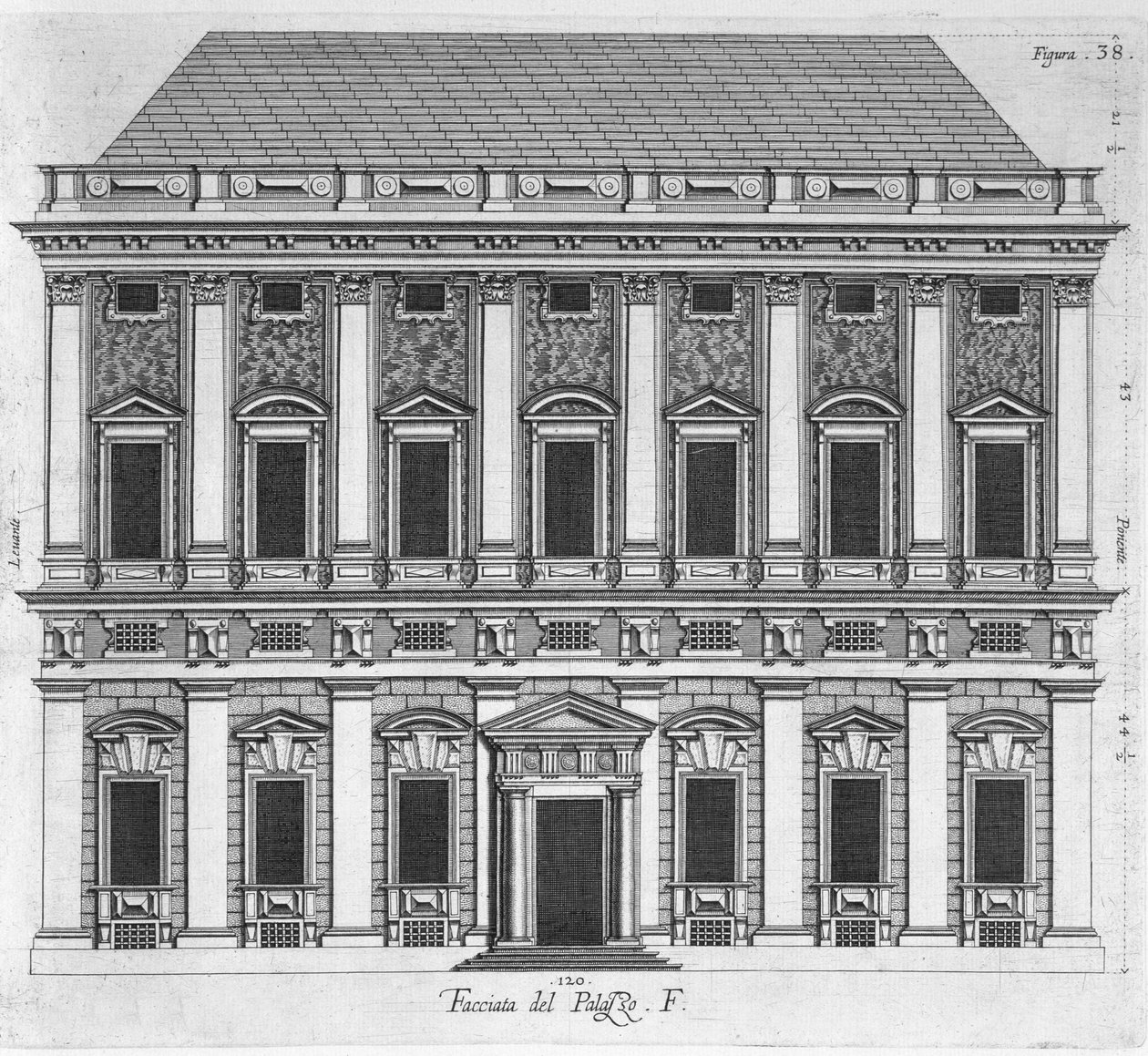 Caserta Kraliyet Sarayı için tasarım, 1756 by Luigi Vanvitelli