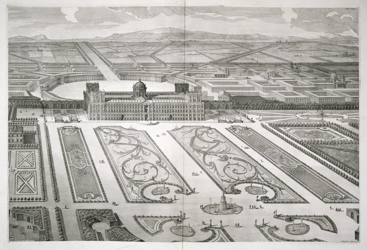 Palazzo di Caserta, Carlo Nolli tarafından oyulmuş 