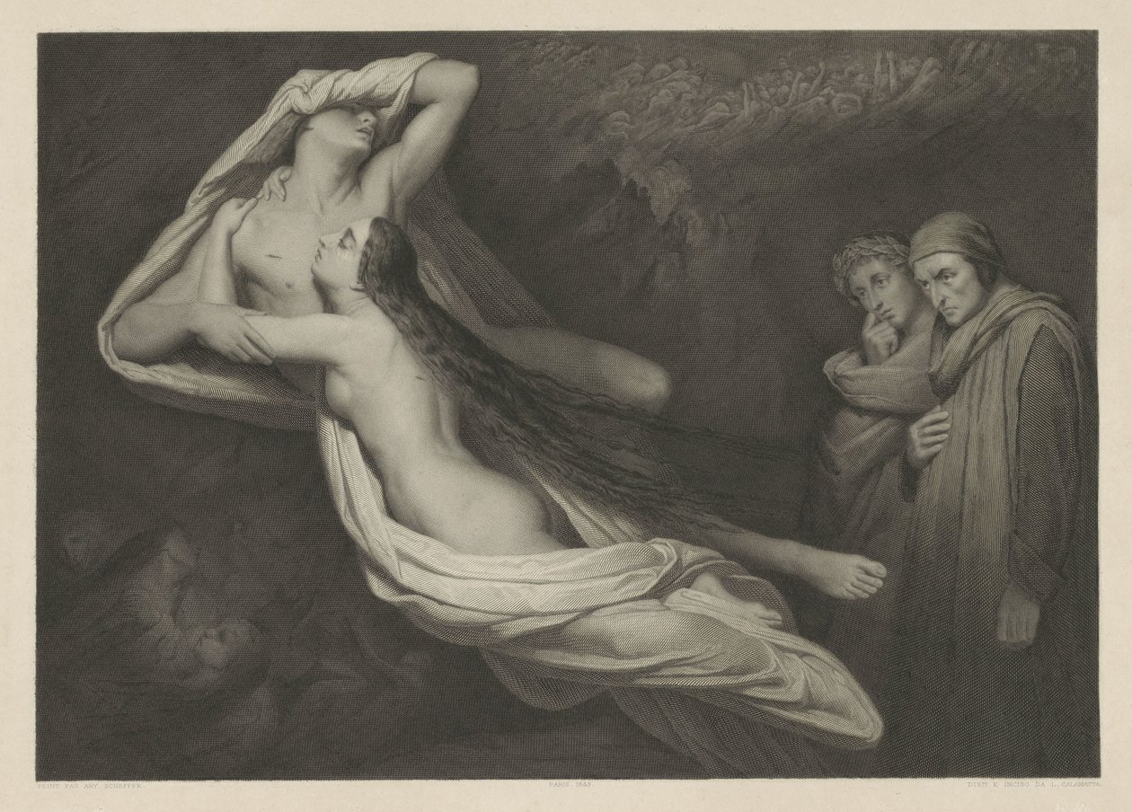 Francesca da Rimini ve Paolo Malatesta by Luigi Calamatta