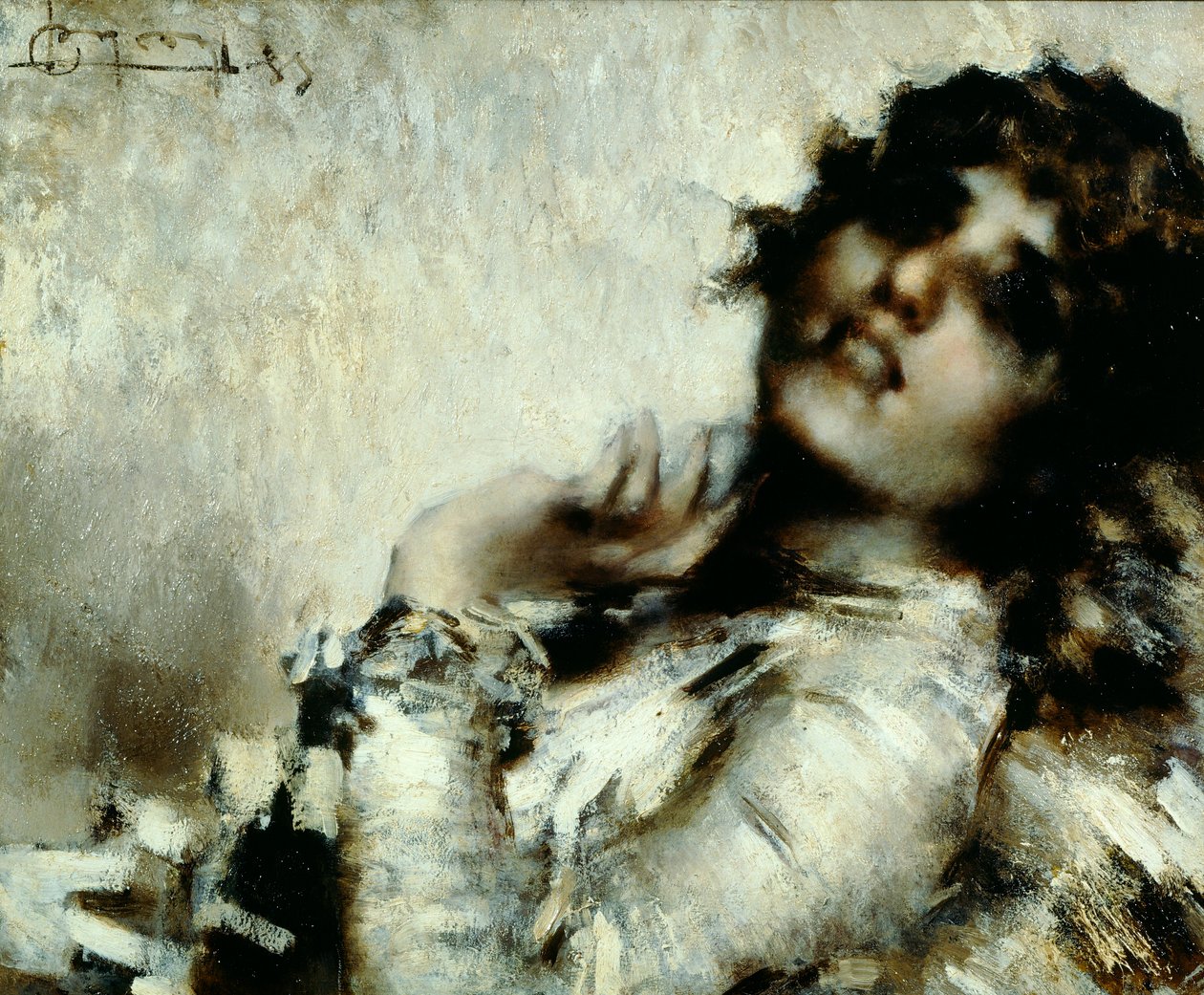 Kadın Portresi, Luigi Conconi (1852-1917), tuval üzerine yağlı boya, 50x60 cm by Luigi Conconi
