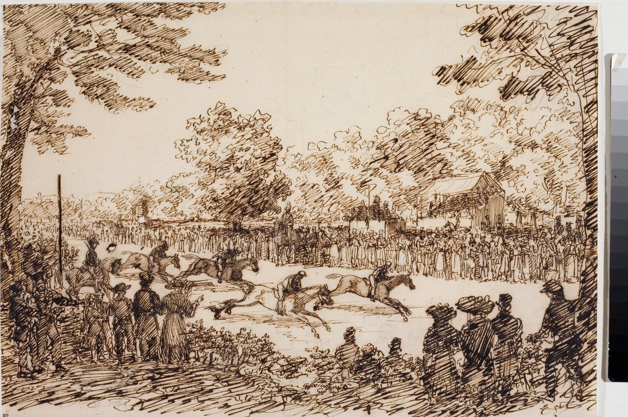 At Yarışı (muhtemelen San Giovanni a Florence bayramı) (Mürekkep, c.1825) by Luigi Garibbo