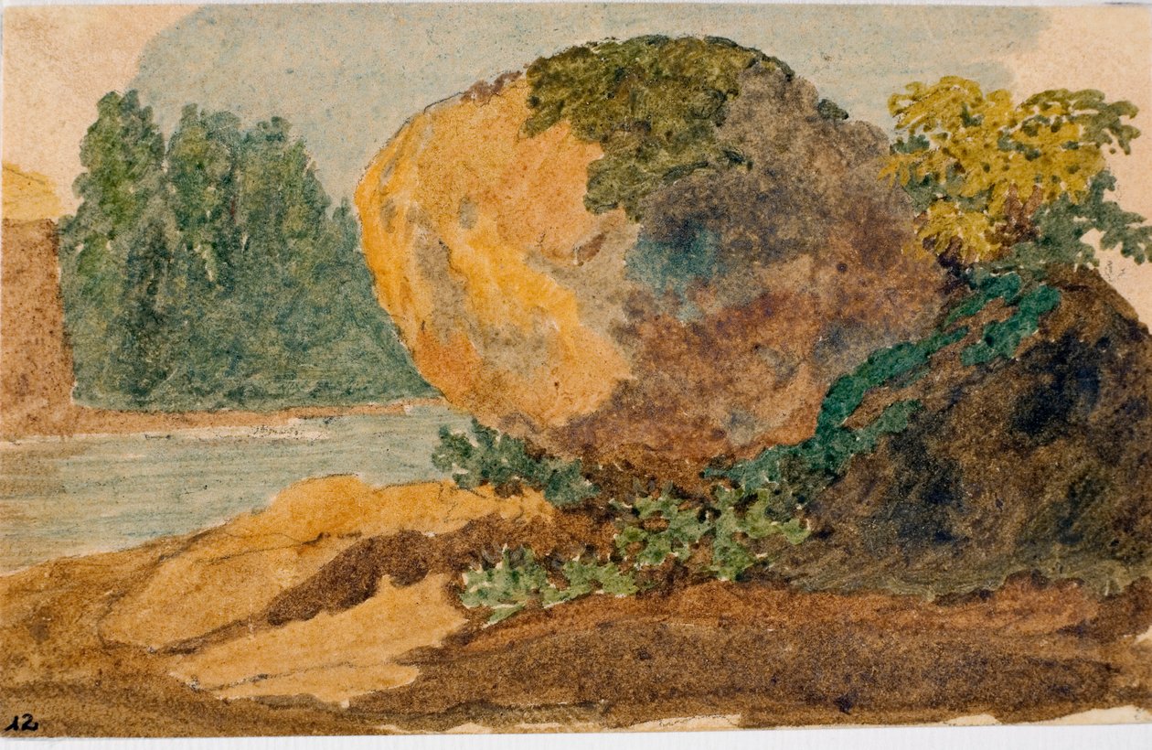 Torrent Manzarası (Suluboya, c.1825) by Luigi Garibbo