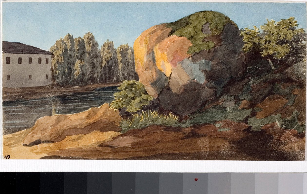 Torrent ile manzara (Suluboya, c.1825) by Luigi Garibbo