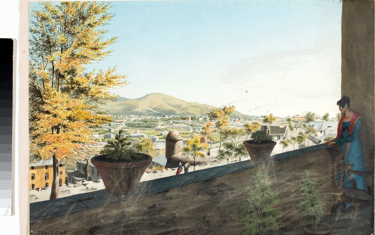 Cenova çevresinin mahalleleri (Çizim ve Suluboya, yaklaşık 1825) by Luigi Garibbo