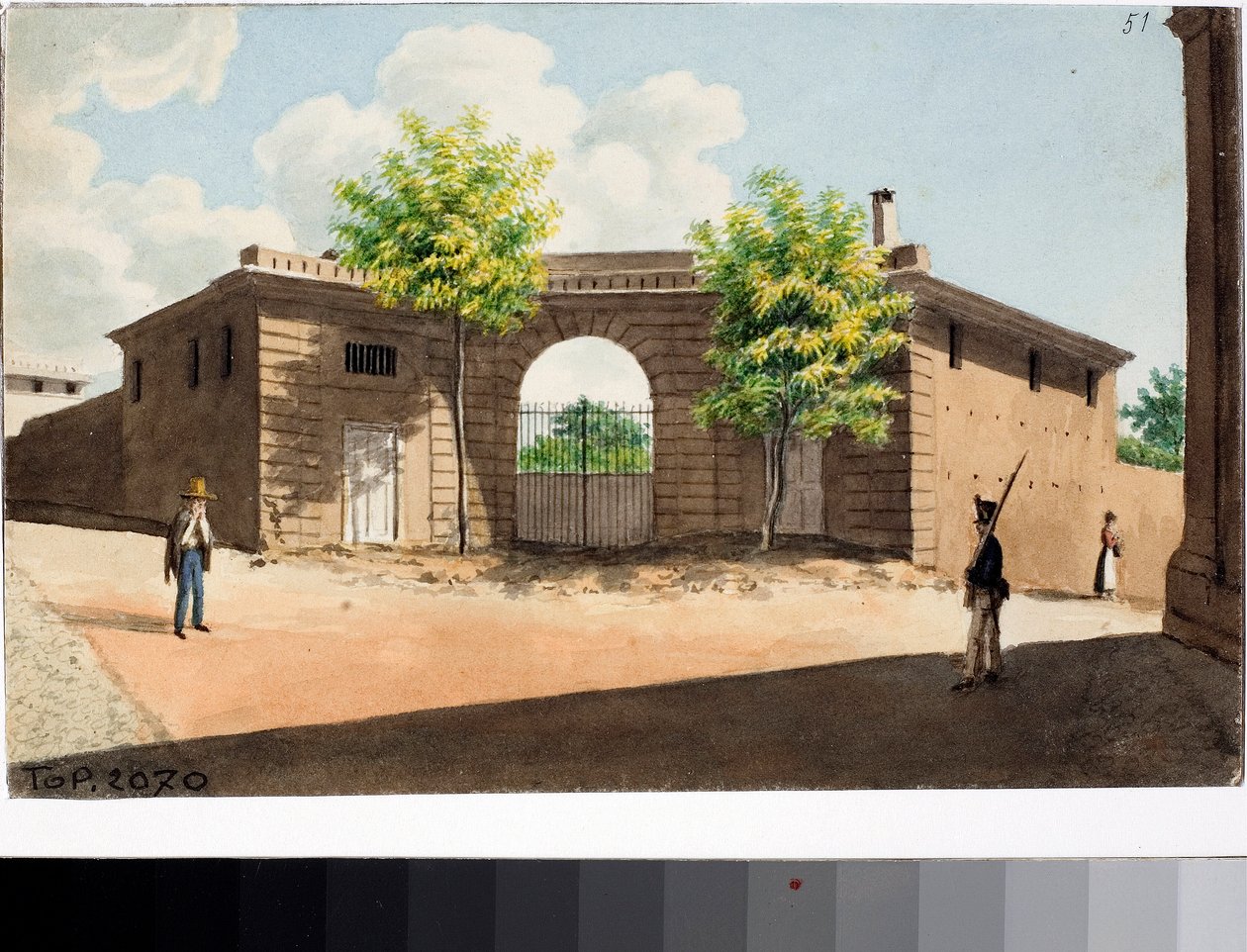 San leonardo meydanının görünümü, Cenova (Suluboya, ca 1812-1815) by Luigi Garibbo