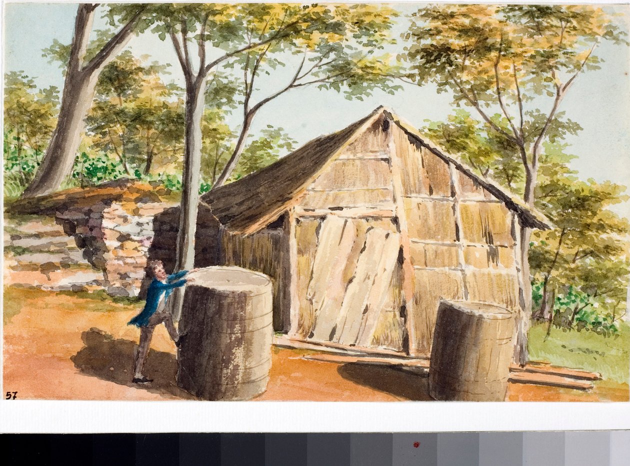 Bir kabinin görünümü (sulu boya, yaklaşık 1823) by Luigi Garibbo