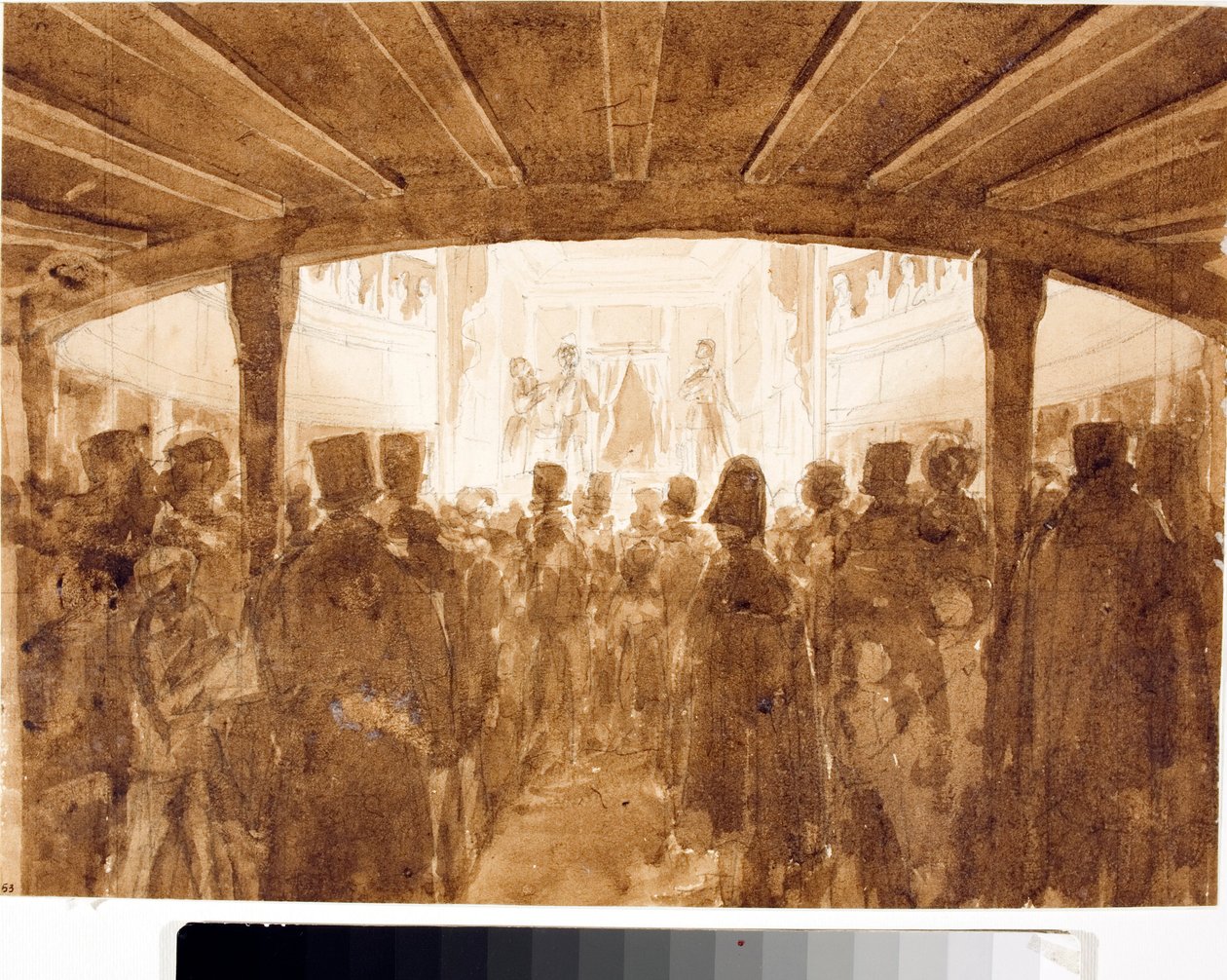 Gösterinin bir akşamı tiyatro katından bir görüntü (Muhtemelen Cenova