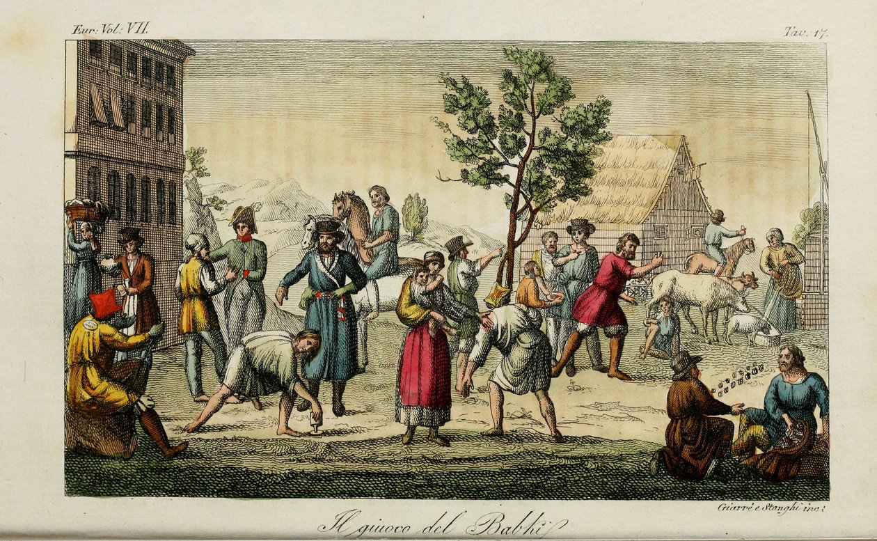 Eklem kemikleri. Giulio Ferrario, 1831, Eski ve Modern Gümrük veya Hükümet Tarihinden İllüstrasyon by Luigi Giarrè