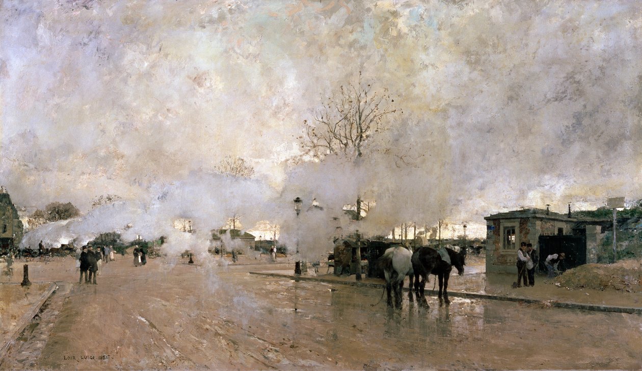 Paris Devre Hattında Duman, 1885. by Luigi Loir