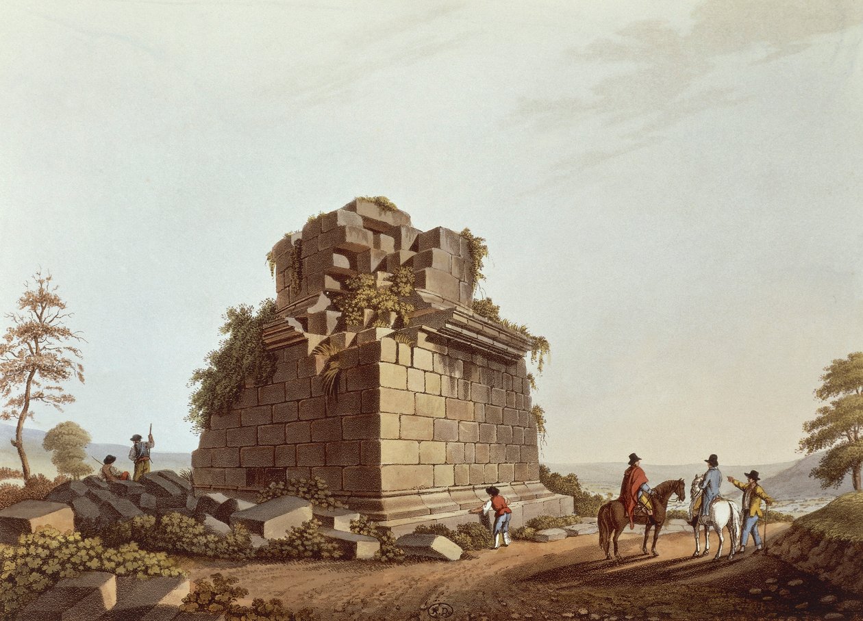 Anıtsal sütunun kaidesi, Sicilya, Luigi Mayer tarafından İtalya